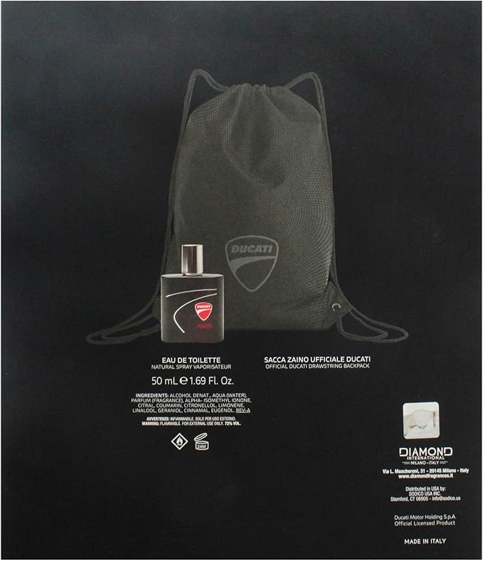 DUCATI - COFANETTO EAU DE TOILETTE 50 ML + SACCA ZAINO UFFICIALE DUCATI