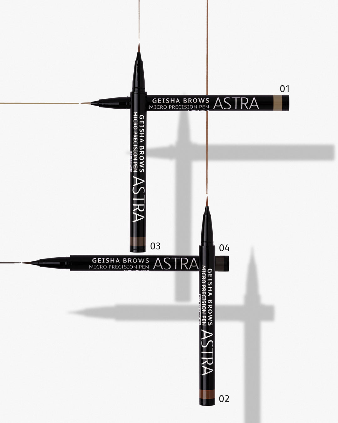 Astra GEISHA BROWS MICRO PRECISION PEN - Penna Sopracciglia Effetto 3D n.02 warm brown