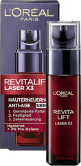 L'Oréal Paris Siero Revitalift Laser X3, trattamento anti età per la cura del viso a tripla azione, con acido ialuronico, 30 ml