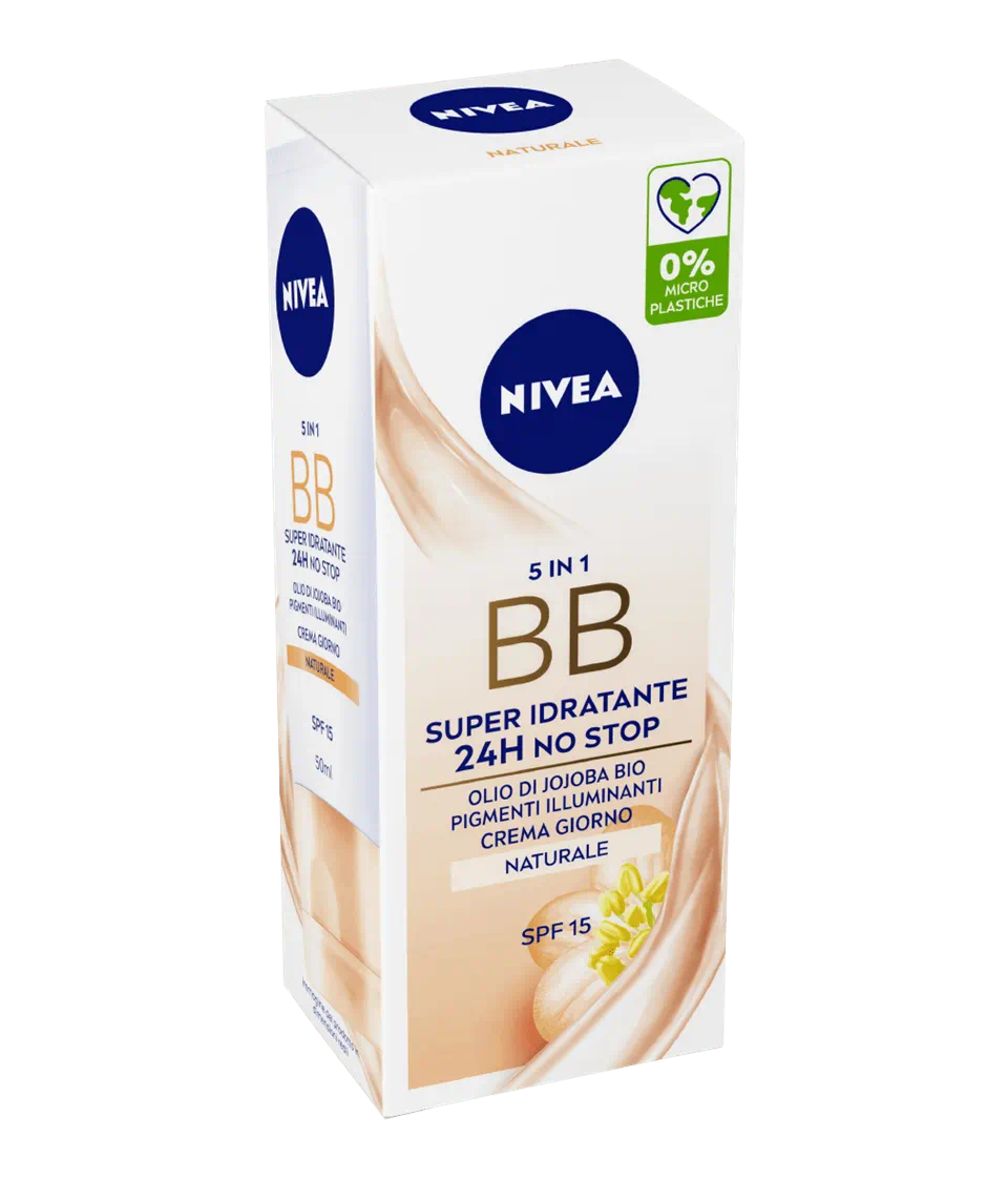 NIVEA VISO ESSENTIALS BB CREMA NATURALE UNIFORMANTE SUPER IDRATANTE GIORNO PER TUTTI ITIPI DI PELLE 50 ML