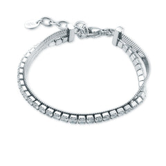 Brand Gioielli - Bracciale Tennis 3mm con catena sickle