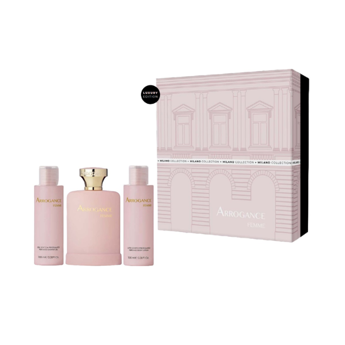ARROGANCE FEMME - COFANETTO EAU DE TOILETTE + SHOWER GEL + BODY LOTION