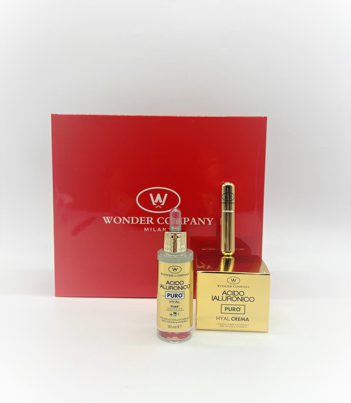 Wonder Company Confezione Regalo All'Acido Ialuronico Con Crema Viso+ Siero+ 1Refill