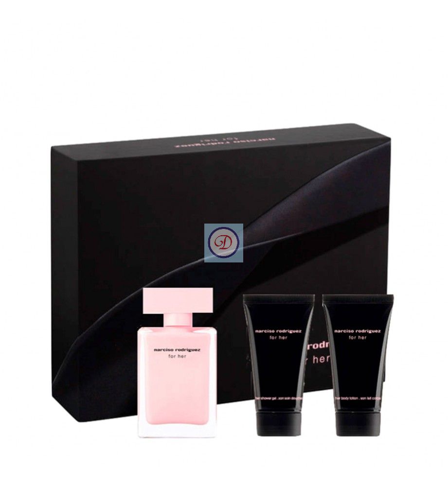 NARCISO RODRIGUEZ FOR HER - EAU DE PARFUM + BODY LOTION + SHOWER GEL