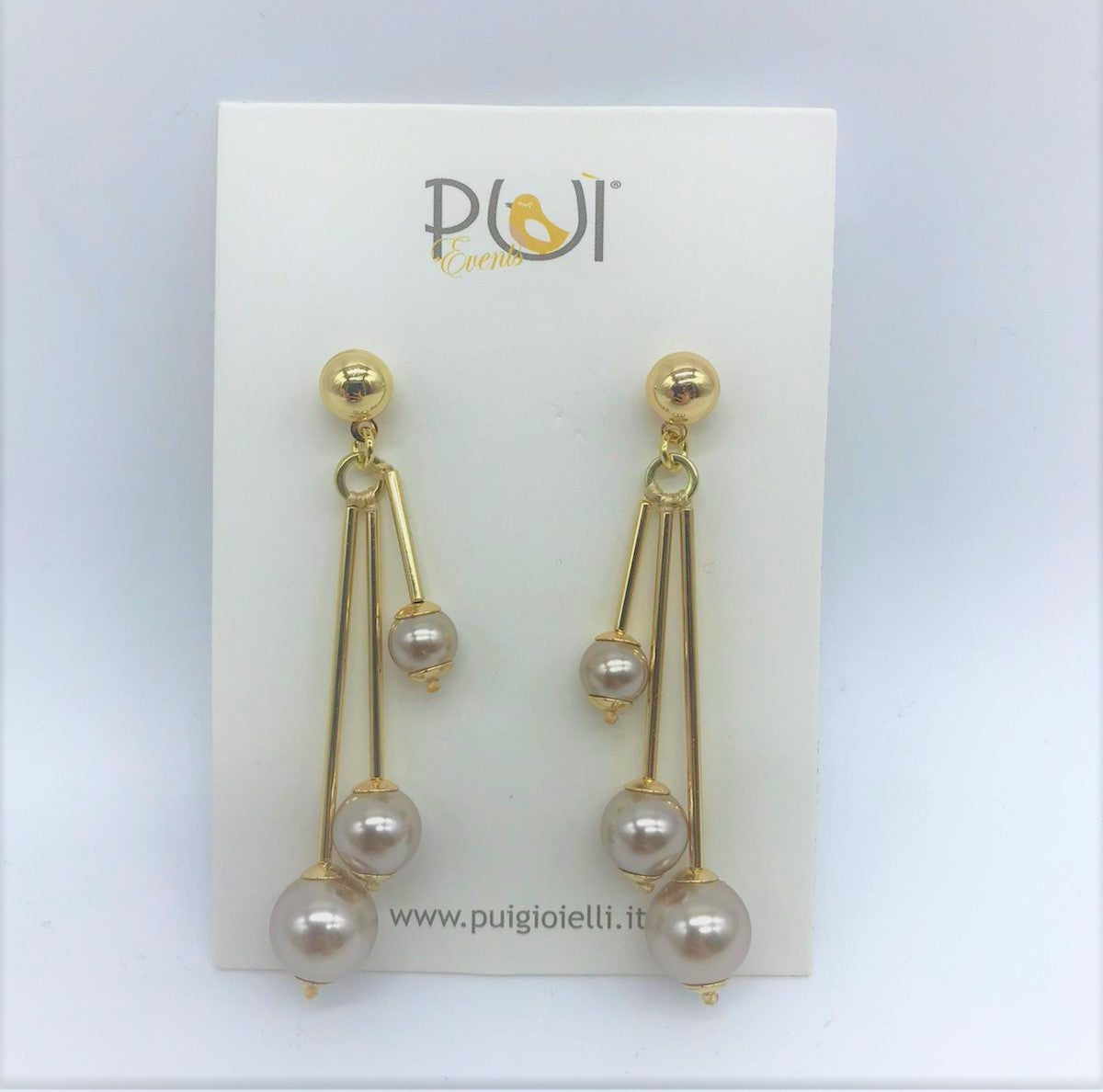 Pui Events Gioielli Orecchini Beige Perlato Linea Tremiti