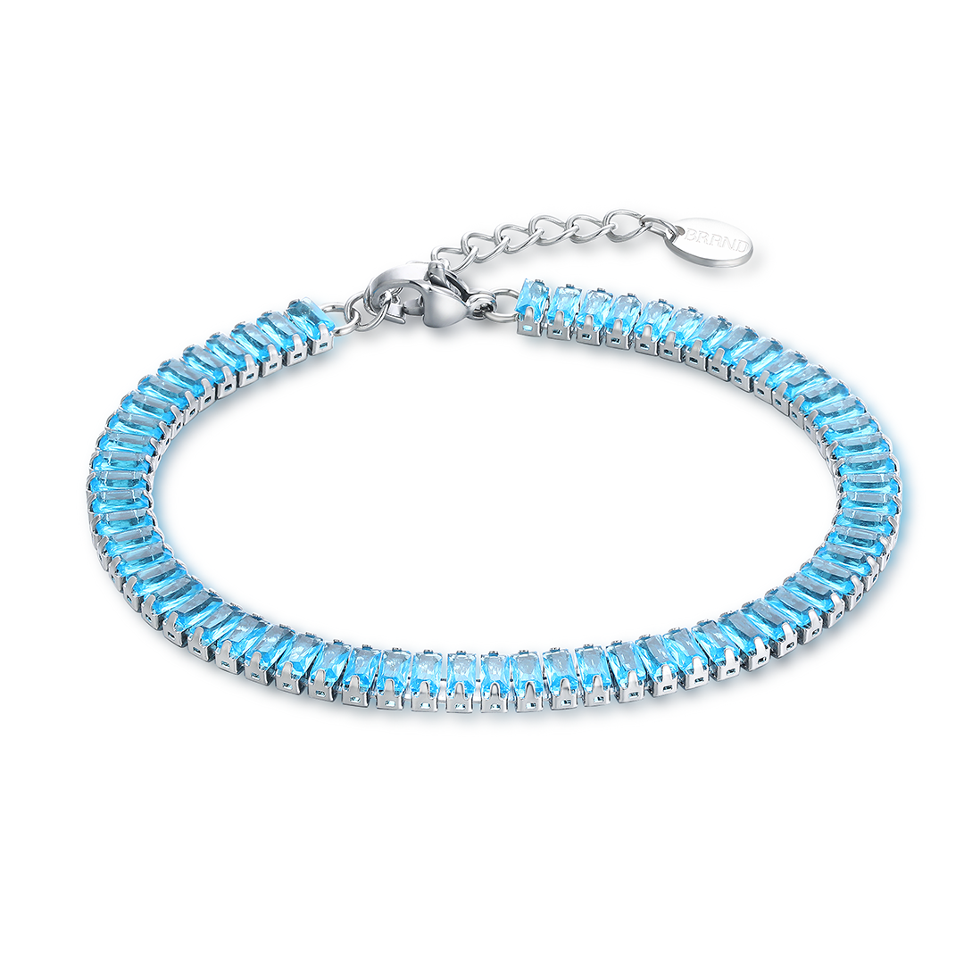 Brand Gioielli - Bracciale Tennis Baguette Turchese