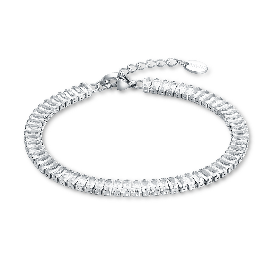 Brand Gioielli - Bracciale Tennis Baguette Bianco