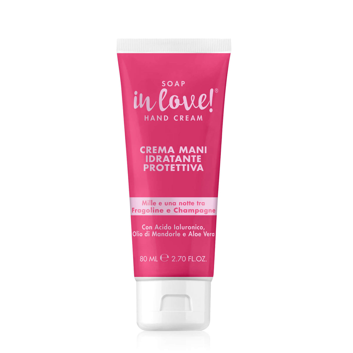 Soap in Love  Crema mani idratante 80 ml Mille e una notte tra Fragoline e Champagne.