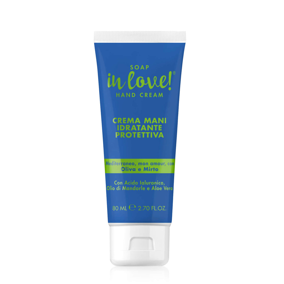 Soap in Love  Crema mani idratante 80 ml Mediterraneo, mon amour, con Oliva e Mirto.