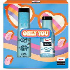 AQUOLINA COFANETTO ONLY YOU ACQUA PROFUMATA CORPO ZUCCHERO A VELO 150 ML E BAGNODOCCIA ZUCCHERO A VELO 125 ML