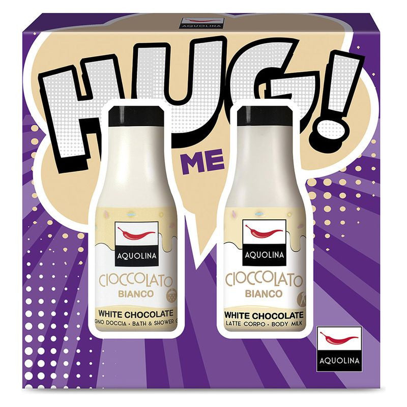 AQUOLINA COFANETTO HUG! ME - CIOCCOLATO BIANCO BAGNO DOCCIA 125ML Più LATTE CORPO 125ML