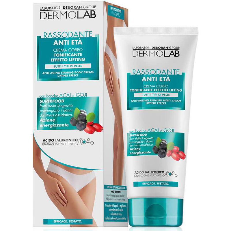 DERMOLAB CREMA CORPO RASSODANTE ANTI ETA' CON BACCHE ACAI E GOJI  200 ML
