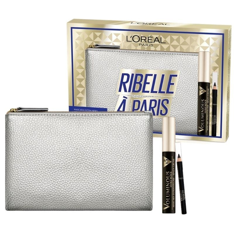 L'ORÉAL PARIS RIBELLE À PARIS POCHETTE CON MASCARA E MINI MATITA NERO INTENSO