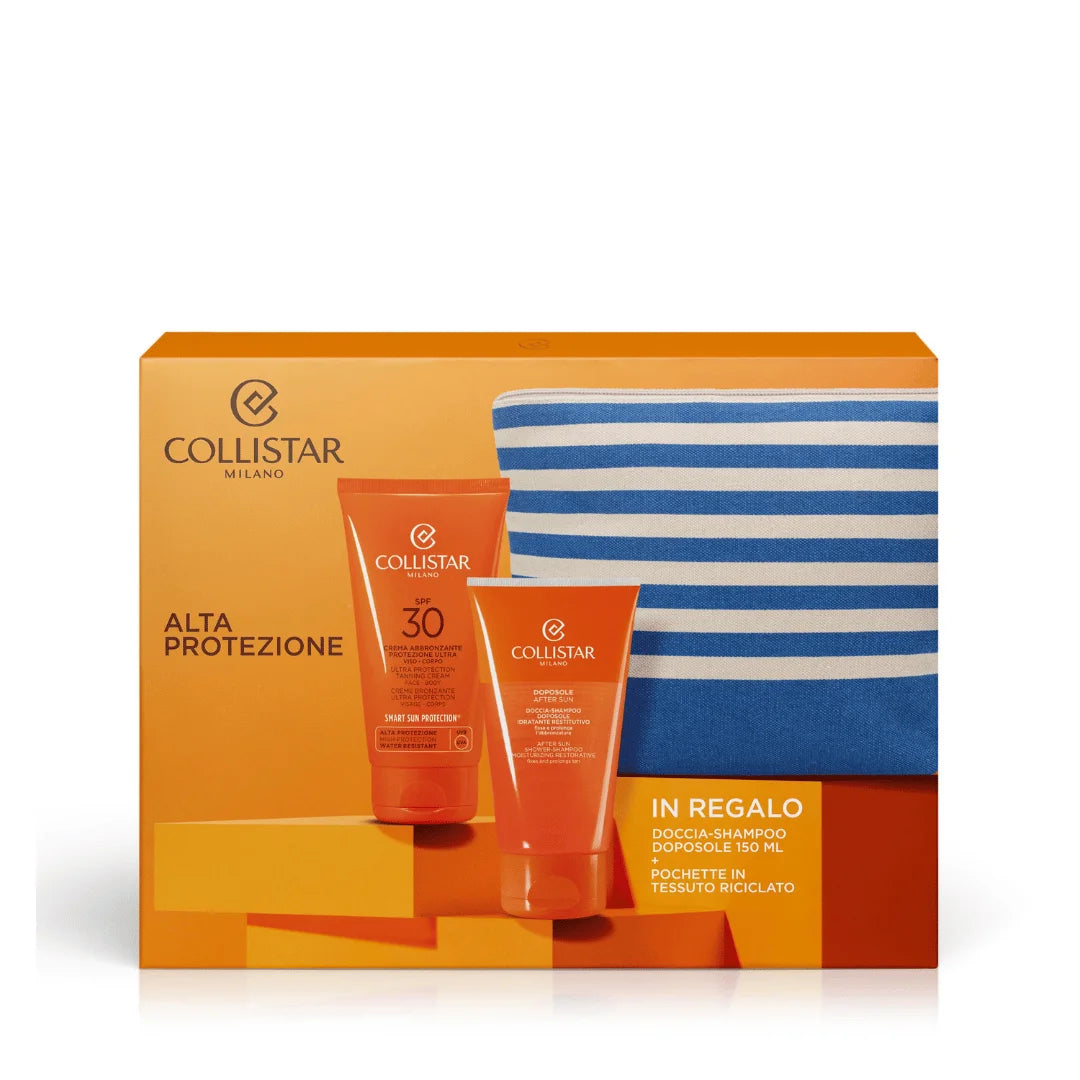 Collistar Crema Abbronzante Protezione Ultra Spf 30 + Doccia Shampoo Doposole Omaggio Cofanetto