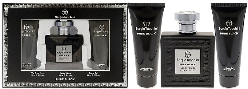 Sergio Tacchini Cofanetto Pure Black Eau De Toilette Uomo 100Ml + Shower Gel 100Ml + Body Lotion 100 Ml