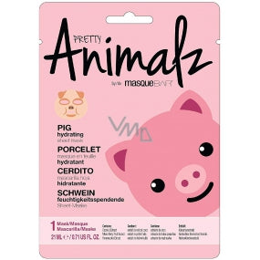MasqueBar Pretty Animalz Piggy Textile Skin Maschera idratante 21 ml