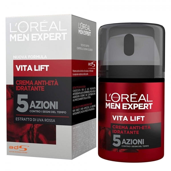 L'oreal Men Expert Vita Lift Anti-Età Crema Idratante Viso 5 Azioni