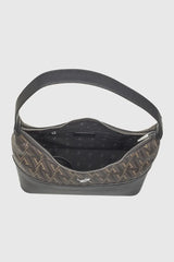 VERDE FASHION | Borsa a spalla mezzaluna con stampa logo