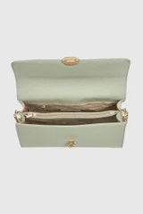 VERDE FASHION | Borsa a tracolla in ecopelle con patta