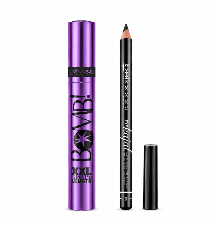 BELLAOGGI MASCARA BOMB XXL + MATITA KAJAL 101 SGUARDO INTENSO