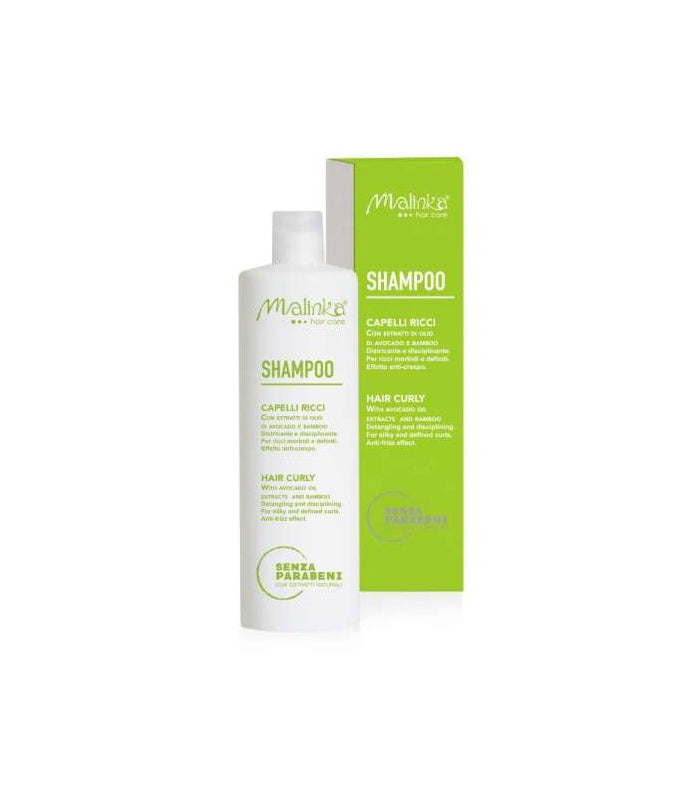 MALINKA - Shampoo Capelli Ricci Districante e Disciplinante Senza Parabeni 500 ml