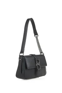 VERDE FASHION | Borsa a spalla con patta e fibbia