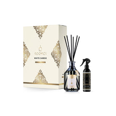 Roomoi Profumatore per Ambienti White Caress Reed Diffusorer + Spray Home
