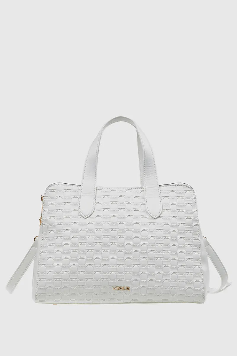 VERDE FASHION Borsa doppia zip intrecciata