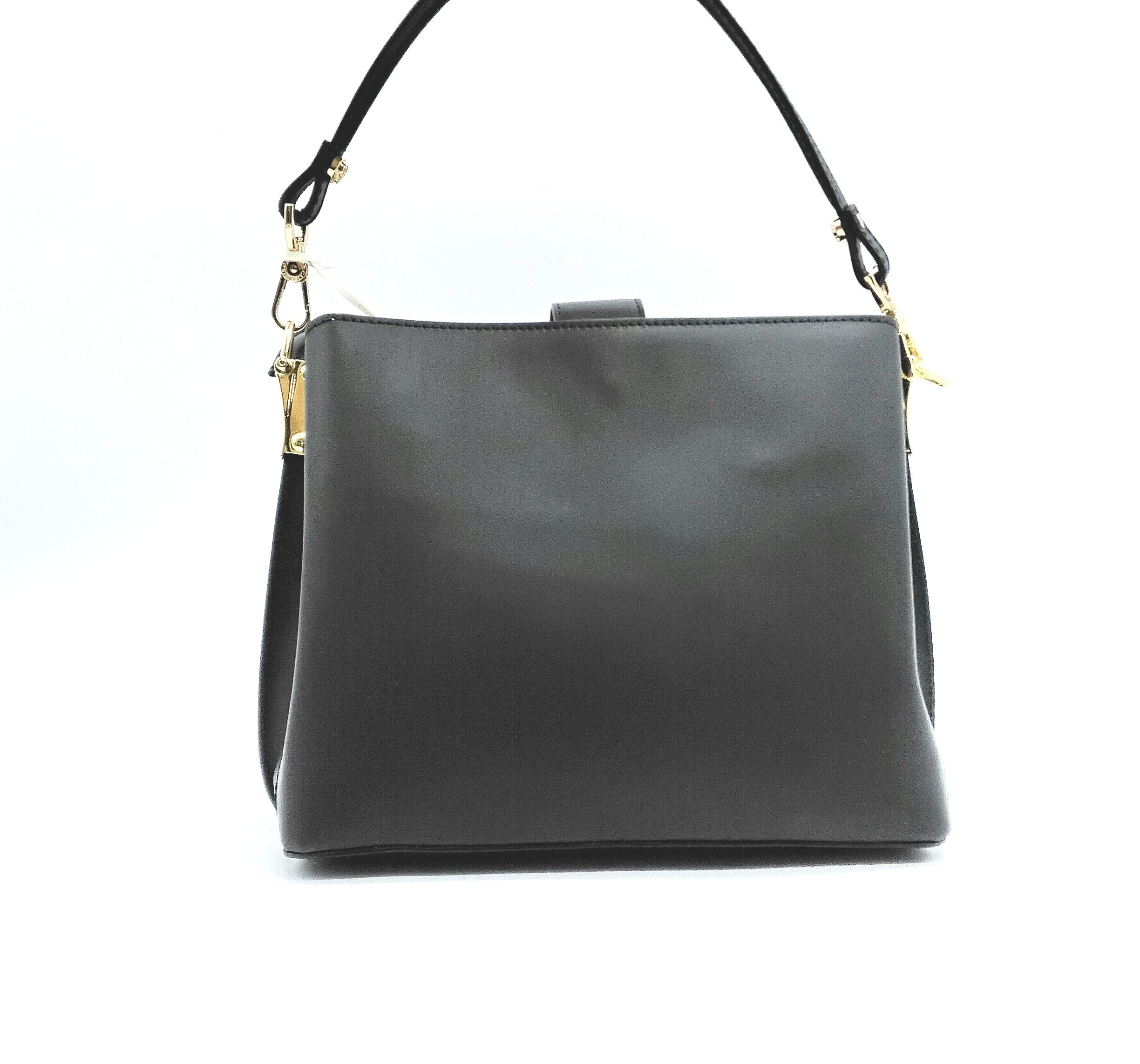 Cafènoir Borsa a secchiello in pelle liscia con logo smaltato OP1016