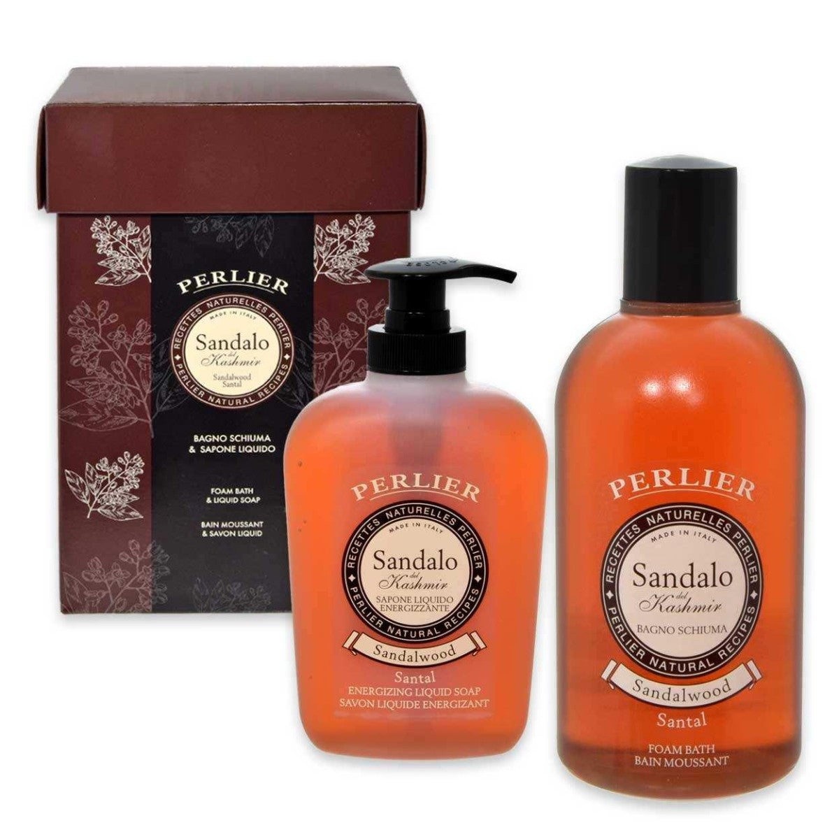 Perlier Cofanetto Sandalo del Kashmir Bagno Schiuma e Sapone Liquido