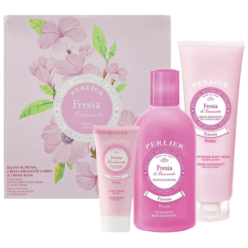Perlier Cofanetto Fresia di Lanzarote Bagnoschiuma + Crema Corpo + Crema Mani