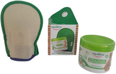 Equilibra Kit Scrub Corpo Rimodellante Esfoliante anti-cellulite tonificante naturale con sale marino e guanto scrub incluso per pelle nutrita e levigata