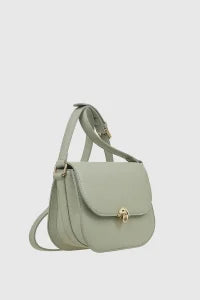 VERDE FASHION | Borsa a tracolla in ecopelle con patta
