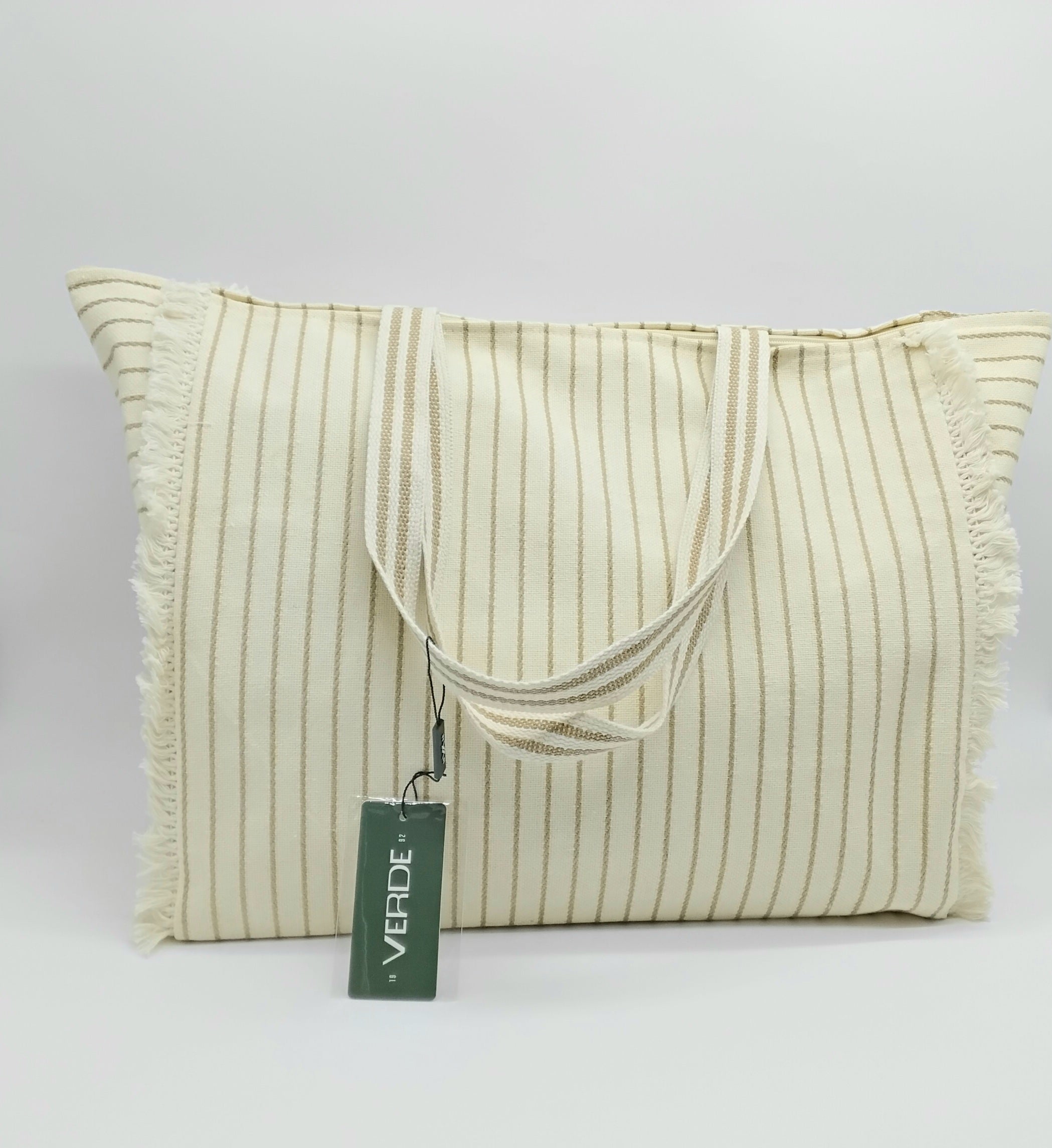 VERDE FASHION  | Borsa Mare a righe beige