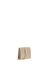 CafèNoir mini bag glitterata con borchie esagonali oro