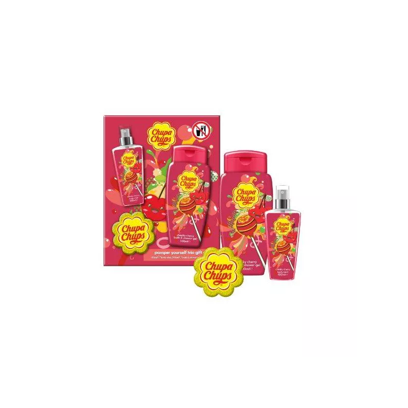 Chupa Chups Confezione Strawberry Swirl Acqua Profumata 100ml e Shower Gel 300ml + spugna