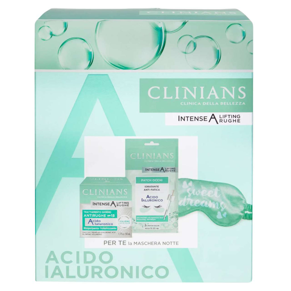 Clinians Confezione Intense A Lifting Rughe Trattamento Giorno 50ml  + Patch Occhi + Mascherina Notte