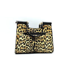 VERDE FASHION Borsa a Mano Leopardata