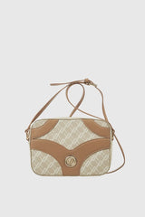 VERDE FASHION Camera bag trama logo Beige