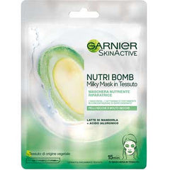 Garnier - Maschera viso nutriente e riparatrice Nutri Bomb - Latte di mandorle