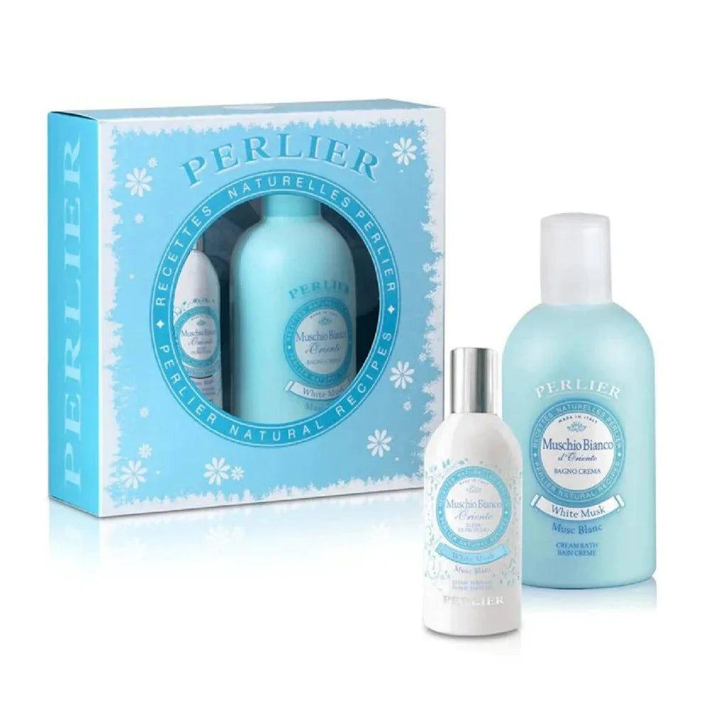 Perlier Cofanetto Muschio Bianco Bagno Crema con Elisir di Profumo