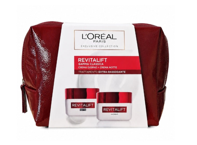L'Oréal Paris Revitalift Set Crema Giorno + Crema Notte Anti-Rughe con Beauty Case