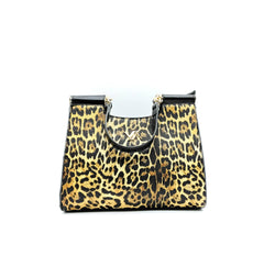 VERDE FASHION Borsa a Mano Leopardata