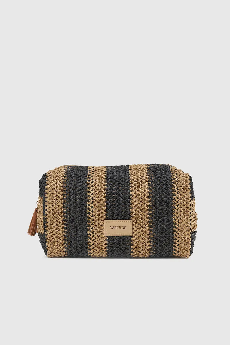 VERDE FASHION | Pochette mare in rafia a righe