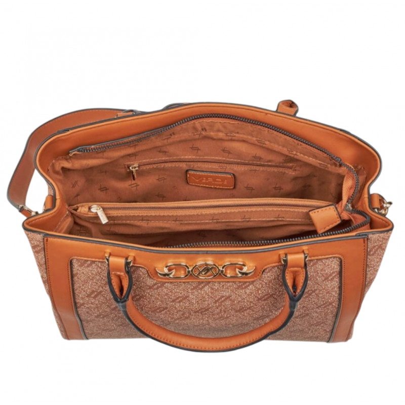 VERDE FASHION Borsa a Mano Grande Camel
