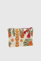 VERDE FASHION | Pochette mare in cotone fantasia floreale