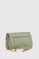 VERDE FASHION | Borsa a tracolla in ecopelle con patta