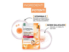 L'Oréal Paris Maschera-Siero Idratante in Tessuto, Con Vitamina C, Effetto Illuminante, Per Pelle Più Luminosa e Pori Meno Visibili, Revitalift Clinical, 26 g