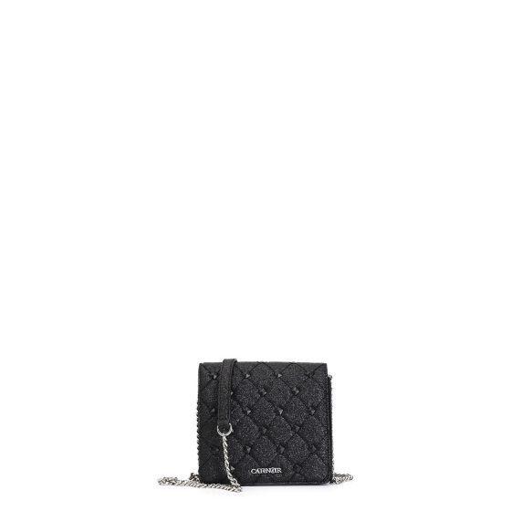 Cafènoir BE0503 Mini bag glitterata con borchie esagonali
