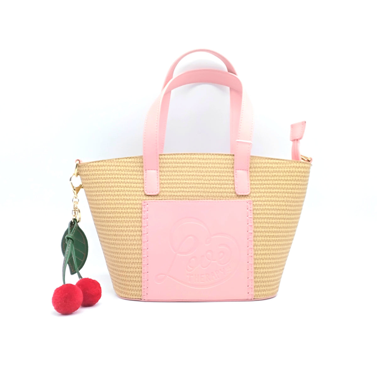Love Therapy Borsa media in paglia rosa